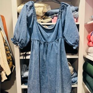 Denim Puff Sleeve Dress